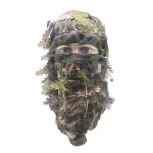 Face mask with 3D leaves woodland brown
