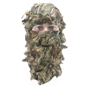 Face mask with 3D leaves wetland camouflage